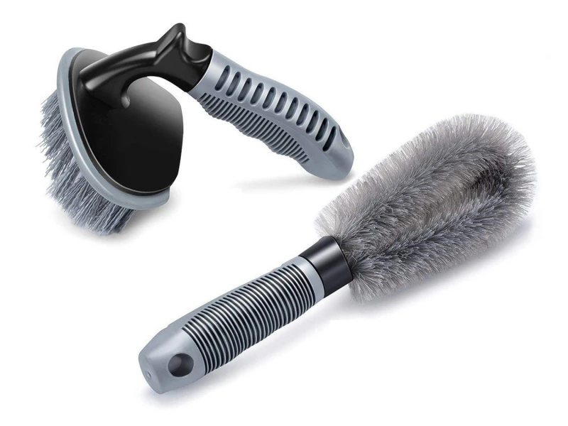 Combo of 2 Pcs Brushes, Tyre Cleaning Brush for Cleaning Car Wheel Hub and Wheel Tyre Rim Scrub Brush Hub Clean, Wash Useful Brush Car Truck Motorcycle Bike Washing Cleaning Tool. (Set of 2 Brushes.)