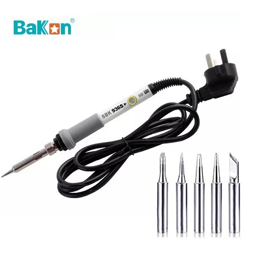 BK936S Adjustable Temperature Controlled Soldering Iron- 60W- Combo 5 Bit Set