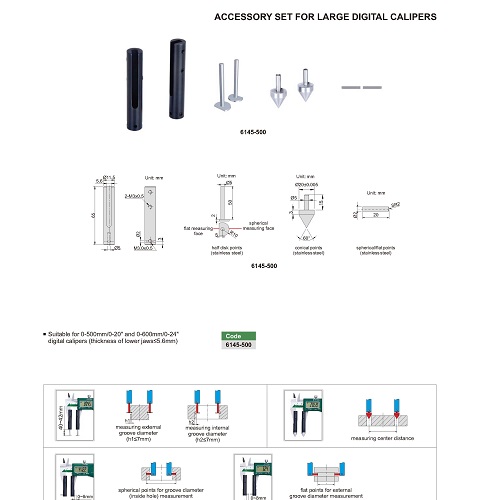 Accessory set for Large Digital Calipers 6145-500