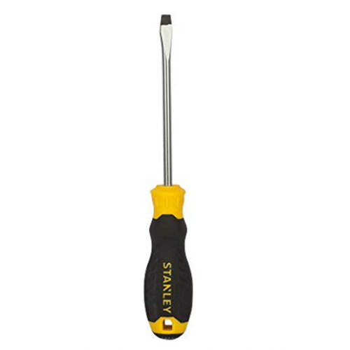 STMT60822-8 Cushion Grip Slotted Standard Screwdriver, 5 mm x 100 mm, Black & Yellow