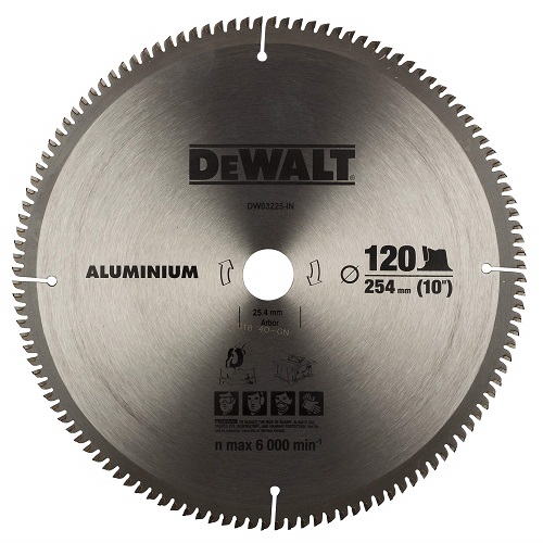 DW03225 10" 120T 6000 RPM 254 mm Circular Aluminium Saw Blade