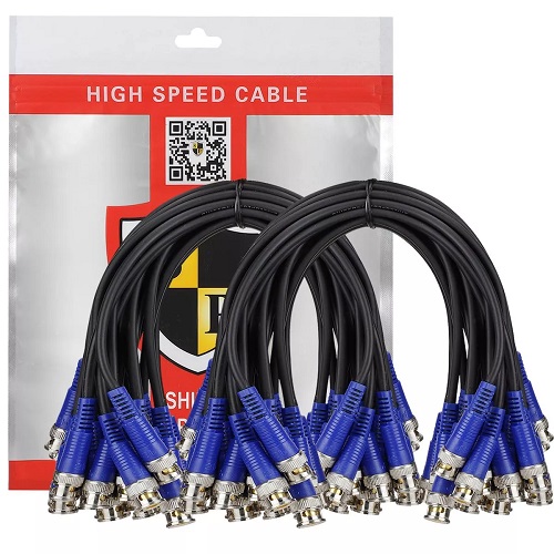 BNC to BNC Cable Blue Black (23/38) (Pack of 100)