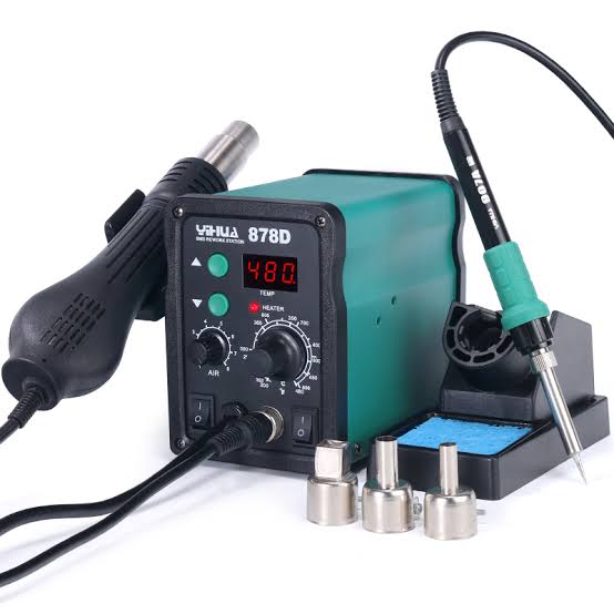 878D Hot Air Rework Station with Soldering Iron
