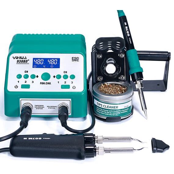 938BD+ Soldering Station Dual Channel- Tweezer