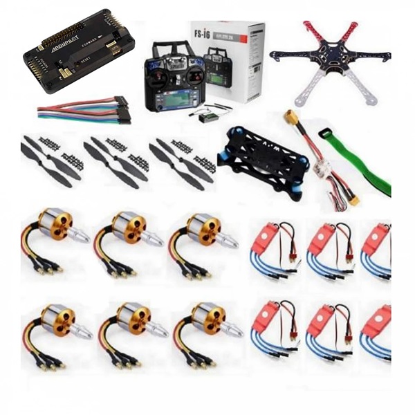 Hexacopter Drone Combo with APM 2.8 (Motor + ESC + Propeller + Flight Controller + Frame + TX-RX Flysky FSi6+ Power module + Belt)