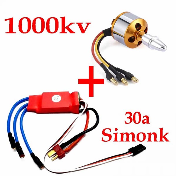 1000kv A2212 Brushless Motor with Simonk 30A ESC For RC Airplane /  Quadcopter / Multirotor