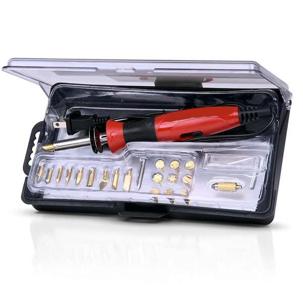 Pyrography Pen - Best Wood Burning and Leather Crafts Tool Kit - Comes with 21 Different Tips - Dual Power Mode - 30W and 15W