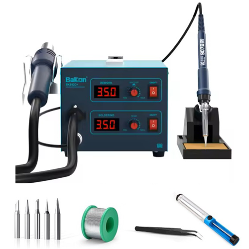 BK852D+ Soldering Iron Hot Air Gun De-soldering 2 In 1 Rework Station- Value Kit