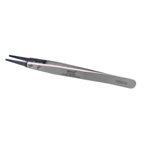 ESD-242 Exchange Tip Electro Static Discharge Safe Vetus Stainless Tweezers Flat Narrow Tips