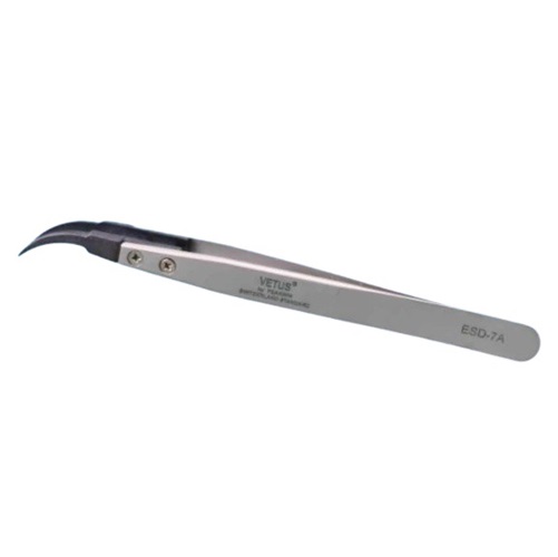 ESD-7A Exchange Tip Electro Static Discharge Safe Stainless Tweezers Fine Curved Tips