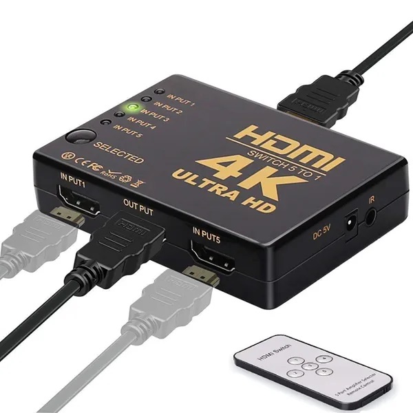 HDMI Switch 5 Port With Remote-1080p