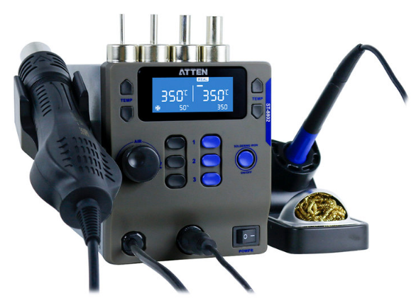 ST-8802 2-in-1 Hot Air Rework Station with Soldering Iron | 800W Hot Air + 65W Soldering Station | LCD Display | 100-500°C