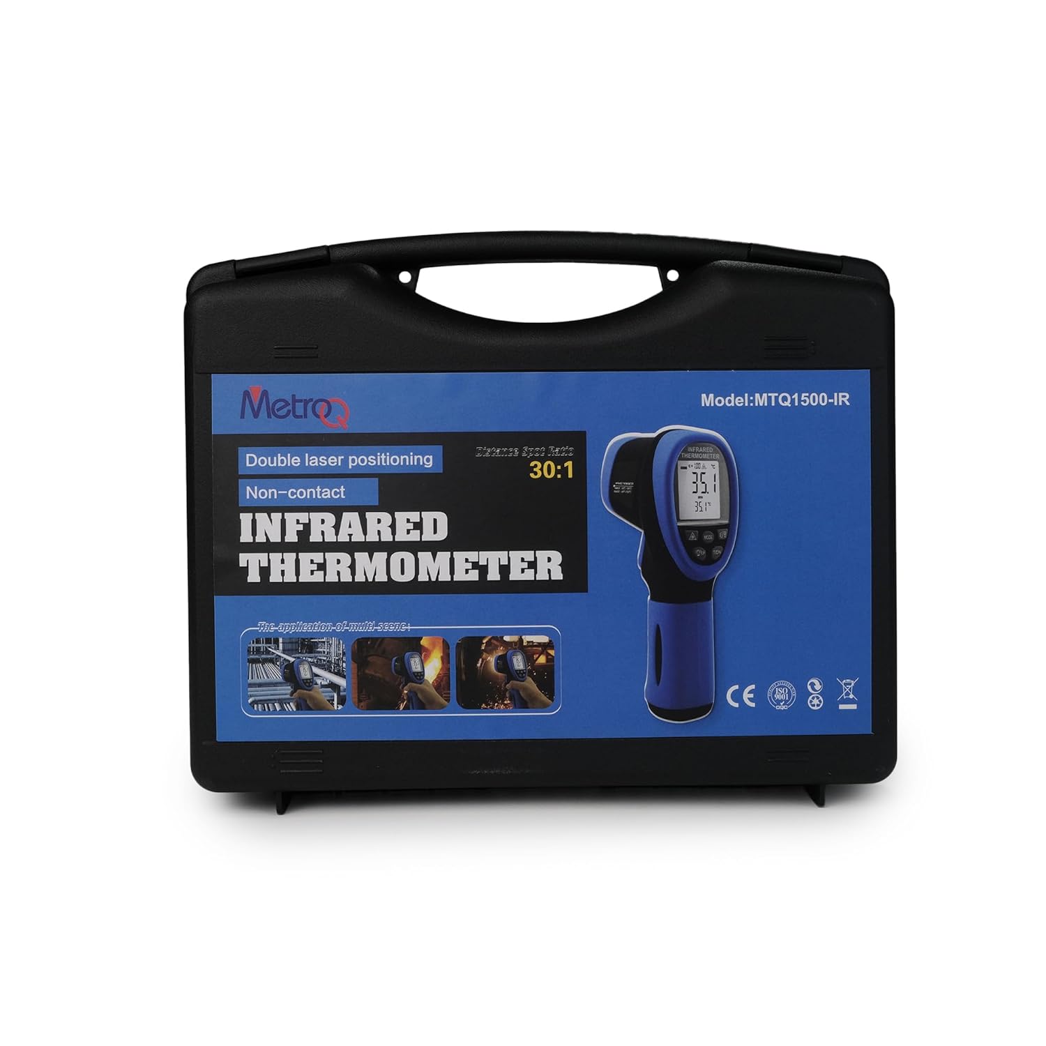 MTQ1500IR IR Infrared Thermometer, Temperature Meter  -50 C - 1500 C, 30:1 Distance to Spot Ratio