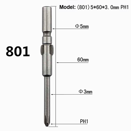 801 Electric Screwdriver Bits 5X60X3 PH 1