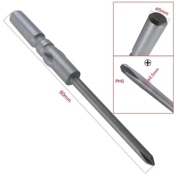 KS TOOLS 911.3339 1/4" Bit — 50mm PH0 Screwdriver Bit For Hand Or Electric Use