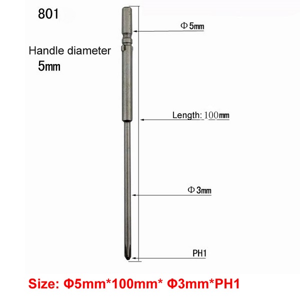 801 Electric Screwdriver Bits 5X100X3.0X1#