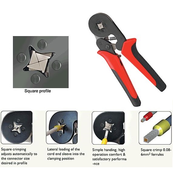 HT-005SPL Cord End Terminals (SQUARE) Crimping Tool 0.50-6.0 MM2