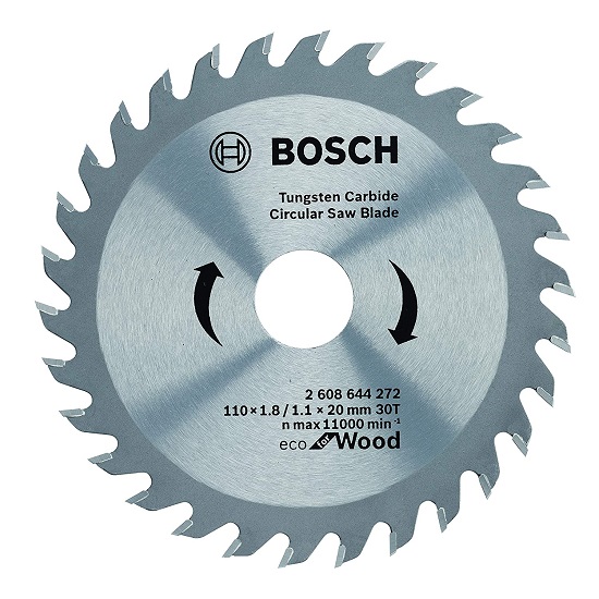 2608644272 TCT Wood Circular Saw Blade, Eco Series (110 x 20, 30 Teeth)