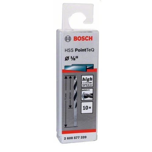 HSS PoinTeQ 1/8 Twist Drill Bit- (10 Pack)