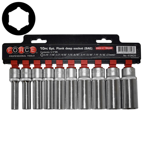 10pc 1/2 Inch 6pt. Deep Flank Socket Set (SAE)