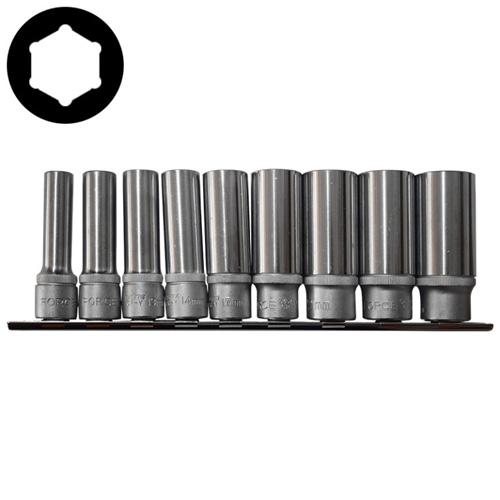 1/2 9pc 6pt. Deep Flank Socket Set