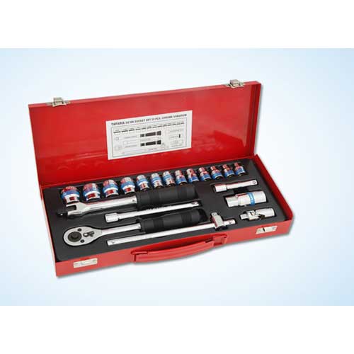 Bihexagonal Square Drive Socket Set(10 Sockets+ 4 Accessories)-S 3/4 BH