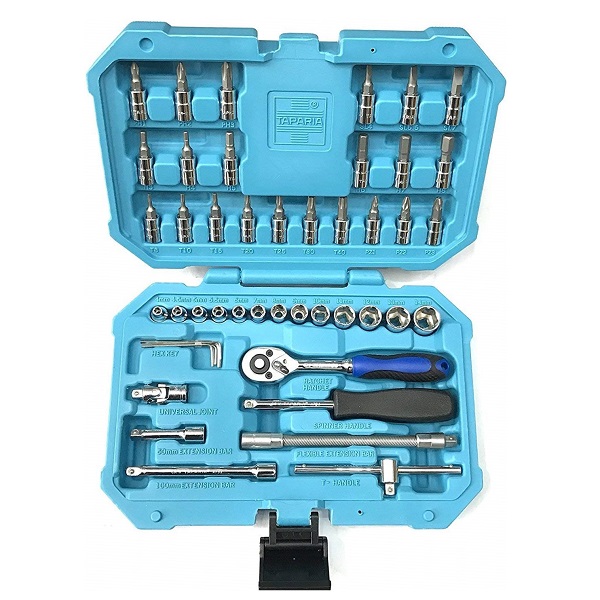 SA46 Steel Socket Set (Blue, 46-Pieces)